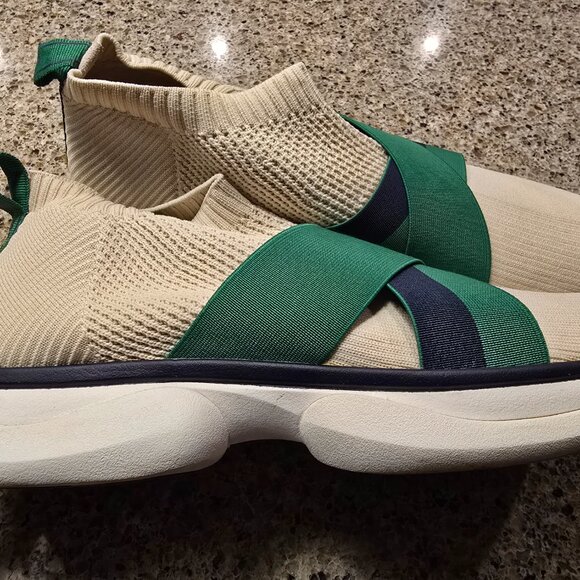 Tory Burch Sport authentic beige blue green slip on sneakers trainers 10 sz - Picture 3 of 5